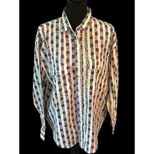 No Strings Attached Shirt Women’s Large Multicolored Button Up Shirt
